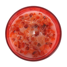 Load image into Gallery viewer, Root Chakra Strawberry Crystal Chip Candle
