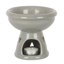 Load image into Gallery viewer, Grey Deep Bowl Oil Burner and Wax Warmer
