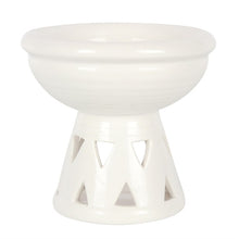 Load image into Gallery viewer, Off White Deep Bowl Oil Burner and Wax Warmer
