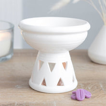 Load image into Gallery viewer, Off White Deep Bowl Oil Burner and Wax Warmer
