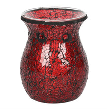 Load image into Gallery viewer, Large Red Crackle Glass Oil Burner and Wax Warmer
