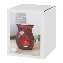 Load image into Gallery viewer, Large Red Crackle Glass Oil Burner and Wax Warmer
