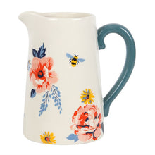 Load image into Gallery viewer, 17cm Bee-utiful Floral Ceramic Flower Jug
