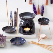 Load image into Gallery viewer, Purple Star Sign Oil Burner on Metal Base
