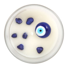 Load image into Gallery viewer, All Seeing Eye White Sage Protection Charm Candle in Glass Pot (4/20)
