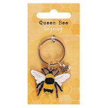 Load image into Gallery viewer, Queen Bee Enamel Keyring
