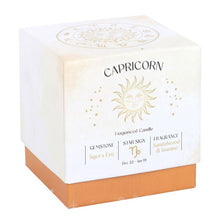 Load image into Gallery viewer, Capricorn Sandalwood &amp; Jasmine Gemstone Zodiac Candle
