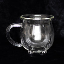 Load image into Gallery viewer, Clear Double Walled Glass Cauldron Mug
