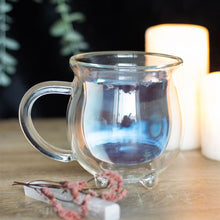 Load image into Gallery viewer, Clear Double Walled Glass Cauldron Mug
