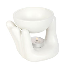 Load image into Gallery viewer, White Hand Ceramic Oil Burner
