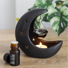 Load image into Gallery viewer, Black Crescent Moon Hanging Oil Burner
