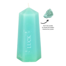 Load image into Gallery viewer, Luck Crystal Candle with Rough Green Aventurine
