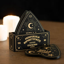 Load image into Gallery viewer, Black Talking Board Planchette Coaster Set
