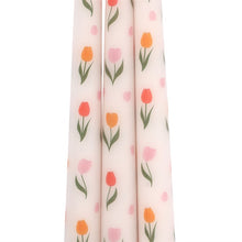 Load image into Gallery viewer, Set of 3 Tulip Print Taper Candles
