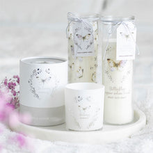 Load image into Gallery viewer, White Butterfly Print Vanilla Tube Candle
