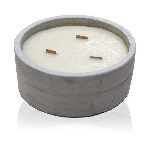 Large Round Concrete Candle - Crushed Vanilla & Orange