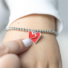 Load image into Gallery viewer, All You Need Is Love Beaded Heart Charm Bracelet
