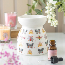 Load image into Gallery viewer, Floral Bug Print Oil Burner and Wax Warmer
