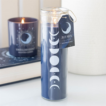 Load image into Gallery viewer, Blue Moon Phase Fig &amp; Vanilla Scented Glass Tube Candle
