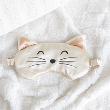 Load image into Gallery viewer, White Cat Face Satin Eye Mask
