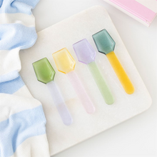 Load image into Gallery viewer, Set of 4 Pastel Glass Dessert Spoons
