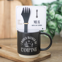 Load image into Gallery viewer, I Would Rather Be Camping Mug with 3-in-1 Spork
