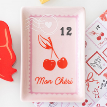 Load image into Gallery viewer, Cherry Postage Stamp Trinket Dish
