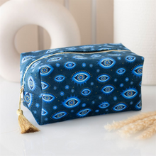 Load image into Gallery viewer, All Seeing Eye Print Velvet Makeup Bag
