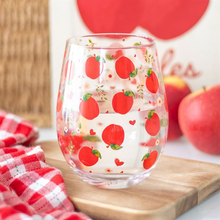 Load image into Gallery viewer, Apple Print Stemless Glass
