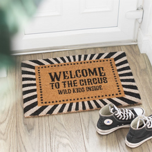 Load image into Gallery viewer, Black Welcome to the Circus Doormat
