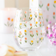 Load image into Gallery viewer, Tulip Print Stemless Glass
