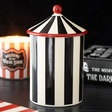 Load image into Gallery viewer, Black Striped Circus Tent Storage Jar
