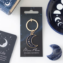 Load image into Gallery viewer, Blue Moon Phase Crescent Moon Keyring

