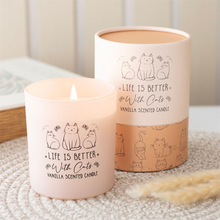 Load image into Gallery viewer, Life Is Better With Cats Vanilla Candle
