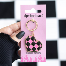 Load image into Gallery viewer, Checkerboard Heart Keyring
