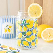 Load image into Gallery viewer, Lemon Print Can Glass
