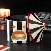 Load image into Gallery viewer, Black Striped Circus Tent Oil Burner
