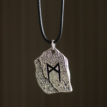 Load image into Gallery viewer, Rune of Transformation Viking Cord Necklace
