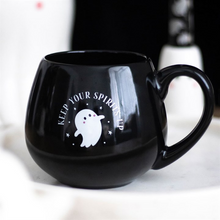 Load image into Gallery viewer, Keep Your Spirits Up Rounded Ghost Mug
