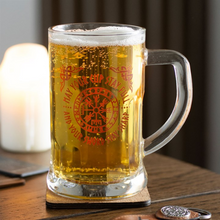 Load image into Gallery viewer, Viking Compass Glass Beer Tankard with Coaster
