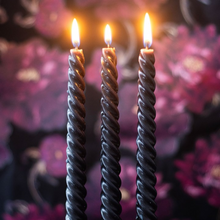 Load image into Gallery viewer, Set of 3 Dark Romance Twist Taper Candles
