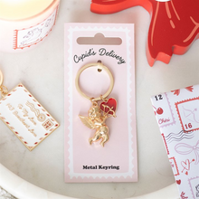 Load image into Gallery viewer, Cupid&#39;s Delivery Cherub Keyring
