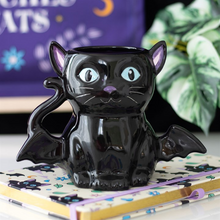 Load image into Gallery viewer, Cute and Creepy Bat Cat Mug
