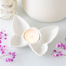 Load image into Gallery viewer, White Butterfly Tealight Candle Holder
