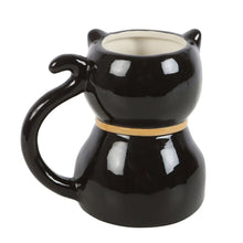 Load image into Gallery viewer, Spooky Black Cat Shaped Mug
