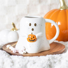 Load image into Gallery viewer, Ghost Shaped Mug with Pumpkin
