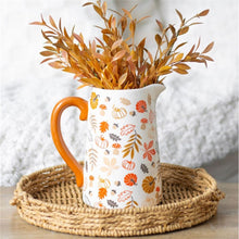 Load image into Gallery viewer, 17cm Autumn Leaves and Pumpkins Ceramic Flower Jug
