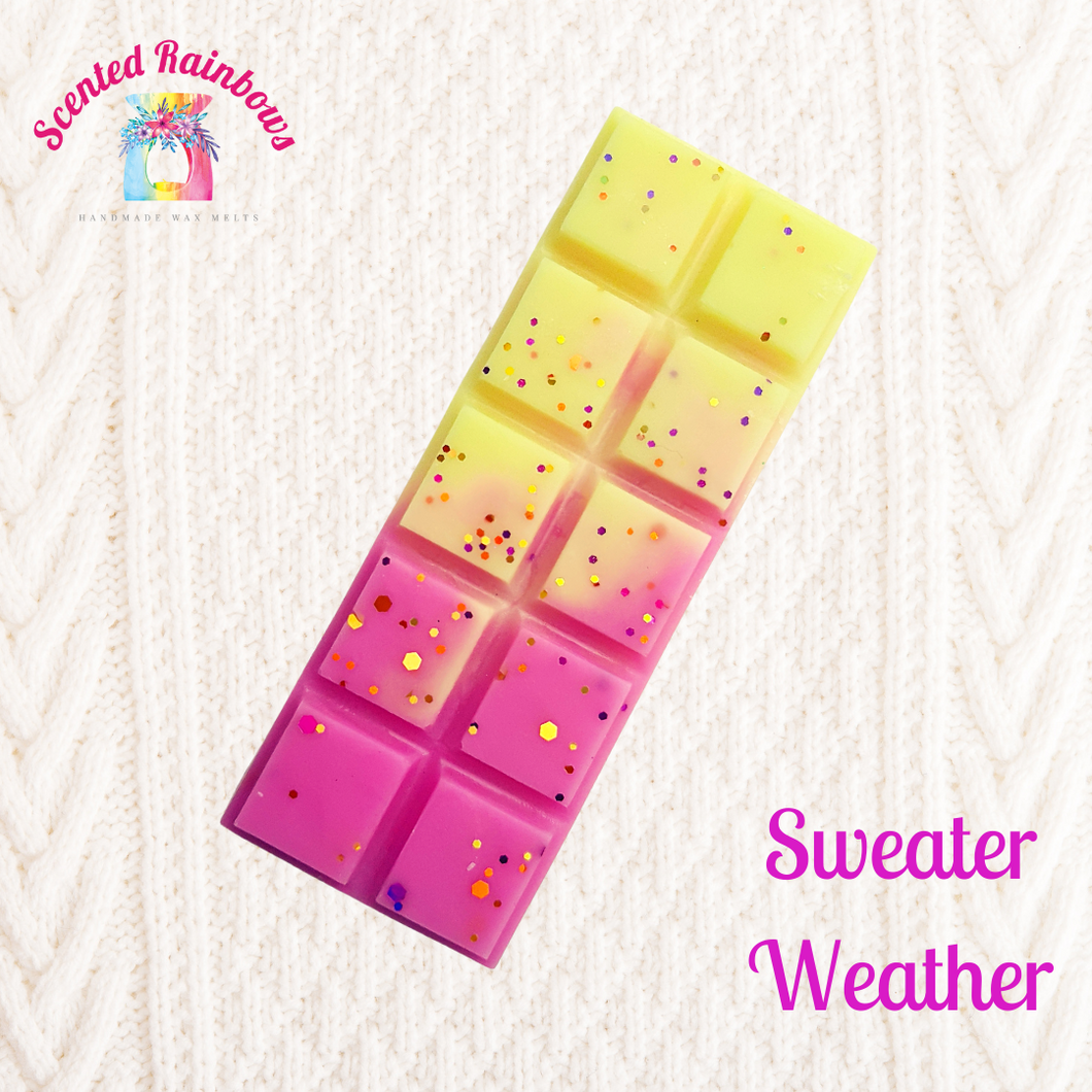 Sweater Weather wax melt bar - long lasting luxury scented wax snapbar - colourful wax snapbar