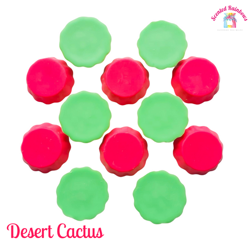 Desert Cactus Wax Melt Tarts - Pink and Green Wax Tarts - Two Wax Tarts