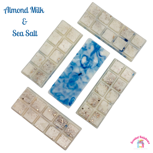 Almond Milk & Sea Salt Wax Melt Bar - long lasting luxury wax melts - wax snap bar - marble effect wax - 